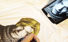 David Bowie T shirt  PAINTED 3D  Tribute to The White Duke with scarf - QuorArtisticTshirts