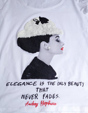 Painted Art T-shirt – Audrey Hepburn with White Hat Portrait - QuorArtisticTshirts