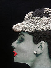 Painted Art T-shirt – Audrey Hepburn with White Hat Portrait - QuorArtisticTshirts