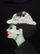 Painted Art T-shirt – Audrey Hepburn with White Hat Portrait - QuorArtisticTshirts