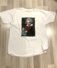 Hand-painted L.V. Beethoven portrait on artistic T-shirt – permanent 3D relief colors, wearable classical art