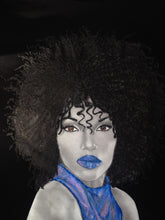 BLACK QUEEN  Blue lips T-shirt PAINTED 3d - QuorArtisticTshirts