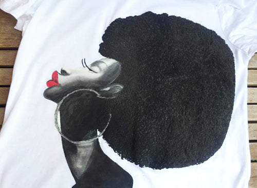 Afro Queen with  long neck Tshirt PAINTED 3D - QuorArtisticTshirts