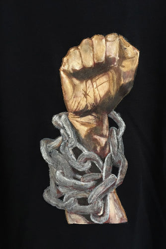 Raised Fist  Black Power T-Shirt Painted 3d - QuorArtisticTshirts