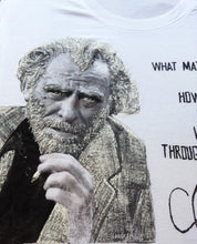 Bukowski Literary Artistic  T-shirt Painted 3D – ‘Walk Through the Fire’ Quote - QuorArtisticTshirts