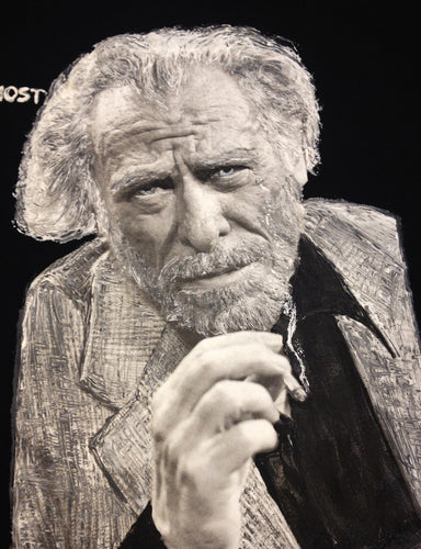 Bukowski Literary Artistic  T-shirt Painted 3D – ‘Walk Through the Fire’ Quote - QuorArtisticTshirts