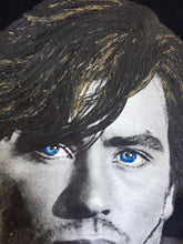 Hand-Painted Alain Delon T-Shirt – Striking Blue Eyes Portrait - QuorArtisticTshirts