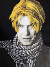 David Bowie T shirt  PAINTED 3D  Tribute to The White Duke with scarf - QuorArtisticTshirts