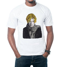 David Bowie T shirt  PAINTED 3D  Tribute to The White Duke with scarf - QuorArtisticTshirts