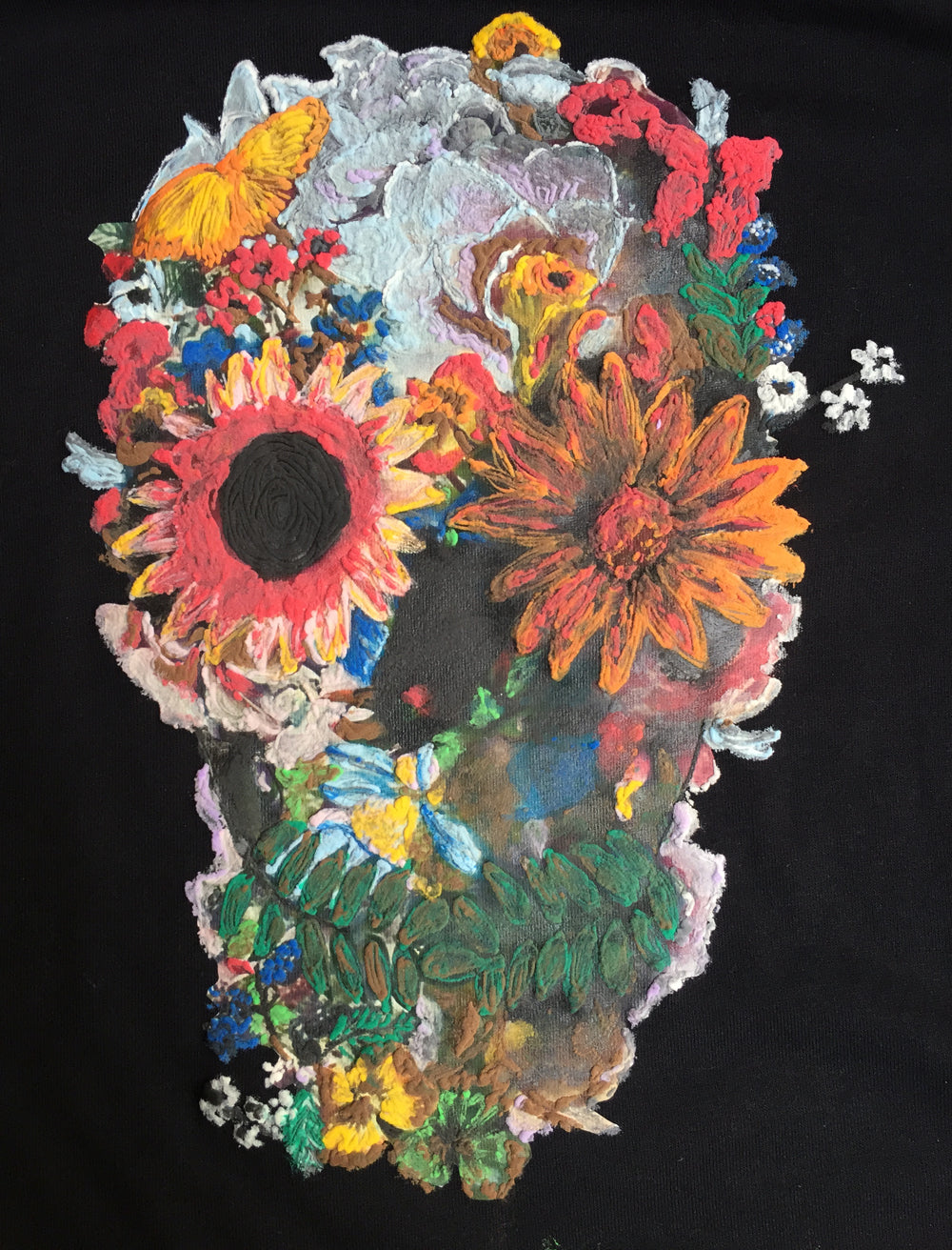 SUGAR SKULL  T shirt Painted 3d Calavera Mexicana Floral Skull - QuorArtisticTshirts