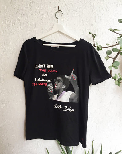 ELLA JOSEPHINE BAKER  Artistic T-shirt - Iconic FEMINIST Women Tshirt- WOMEN RIGHTS  Painted T-shirt - Art to wear - QuorArtisticTshirts