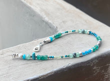 Dainty Emerald Bracelet - May Birthstone Bracelet - Calming vibes Bracelet - Emerald Turquoise Bracelet - Howlite Blue Apatite Sea Lover Bracelet - QuorArtisticTshirts