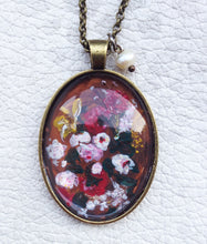 Flowers  Necklace Still Life Miniature Painted Handmade  Jewel - QuorArtisticTshirts