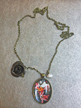 Flowers  Necklace Still Life Miniature Painted Handmade  Jewel - QuorArtisticTshirts