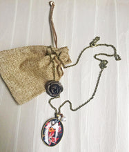 Flowers  Necklace Still Life Miniature Painted Handmade  Jewel - QuorArtisticTshirts