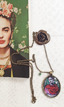 Frida Kahlo artistic Necklace Painted Handmade  Jewel Frida Kahlo inspired - QuorArtisticTshirts