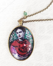 Frida Kahlo artistic Necklace Painted Handmade  Jewel Frida Kahlo inspired - Quortshirts