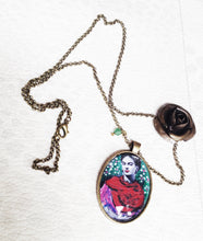 Frida Kahlo artistic Necklace Painted Handmade  Jewel Frida Kahlo inspired - QuorArtisticTshirts