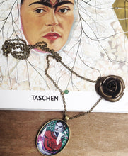 Frida Kahlo artistic Necklace Painted Handmade  Jewel Frida Kahlo inspired - QuorArtisticTshirts