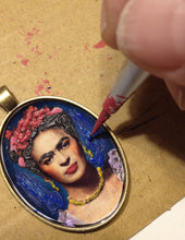 Frida Kahlo Portrait Necklace Bronzed Painting Jewel Pendant jewelry  Glass Cabochon - QuorArtisticTshirts