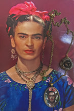 Frida Kahlo Jewel Necklace Bronzed Painting  Pendant jewelry  Glass Cabochon - QuorArtisticTshirts