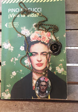 Frida Kahlo Jewel Necklace Bronzed Painting  Pendant jewelry  Glass Cabochon - QuorArtisticTshirts