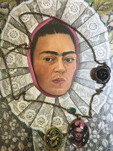 Frida Kahlo Portrait Necklace Bronzed Painting Jewel Pendant jewelry  Glass Cabochon - QuorArtisticTshirts