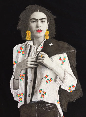 Frida Kahlo interprets Patti Smith T shirt PAINTED 3D Frida Portrait T-shirt - QuorArtisticTshirts