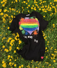 Love Wins Painted T-shirt – LGBTQ+ Pride Statement - Marriage Equality Tribute - QuorArtisticTshirts