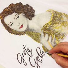 GRETA GARBO T-shirt The Divine Painted Timeless beauty Retro T shirt - QuorArtisticTshirts