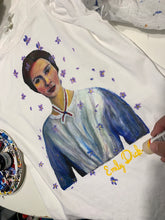 Emily Dickinson Hand-Painted T-Shirt – Artistic Portrait with Violets 💜🎨 - QuorArtisticTshirts