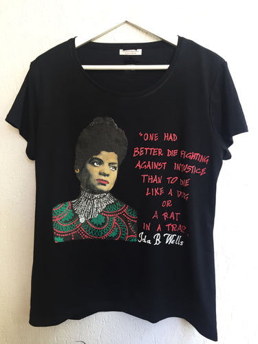 IDA B. WELLS-BARNETT  Artistic T-shirt - Iconic FEMINIST Women Tshirt- WOMEN RIGHTS  Painted T-shirt - Art to wear - QuorArtisticTshirts