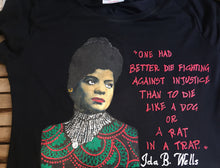 IDA B. WELLS-BARNETT  Artistic T-shirt - Iconic FEMINIST Women Tshirt- WOMEN RIGHTS  Painted T-shirt - Art to wear - QuorArtisticTshirts