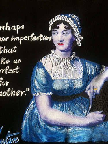 Jane Austen T shirt  Painted Pride and Prejudice - QuorArtisticTshirts