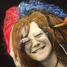 Janys Joplin Tshirt Sixties Artistic Painted T-shirt 60s Rock Icon T shirt - QuorArtisticTshirts
