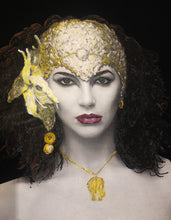 Kate Bush Golden Glitter Headpiece Artistic Hand-Painted 3D T-shirt - QuorArtisticTshirts