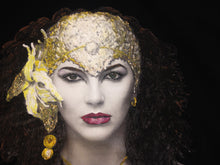 Kate Bush Golden Glitter Headpiece Artistic Hand-Painted 3D T-shirt - QuorArtisticTshirts