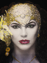 Kate Bush Golden Glitter Headpiece Artistic Hand-Painted 3D T-shirt - QuorArtisticTshirts