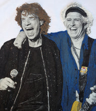Hand-Painted Mick Jagger & Keith Richards T-Shirt – Iconic Rock Duo - QuorArtisticTshirts