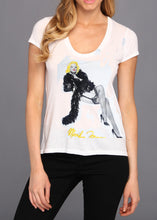 Marilyn Monroe T-shirt  with Black Boa Sexy Painted 3d ART TO WEAR - QuorArtisticTshirts