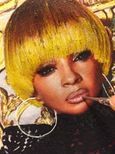 Relief painting of Mary J. Blige on fabric – hand-painted artistic detail