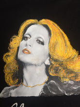 Unique Mina portrait painted by hand – wearable artistic detail on t-shirt