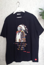 CHIEF JOSEPH  Painted Tshirt - NATIVES Chief T shirt - NEZ PERCE Chief painting on Tee - QuorArtisticTshirts