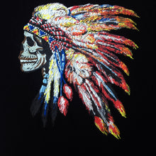 Native American Skull T-shirt  Indian Headdress painting - QuorArtisticTshirts