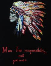 Native American Skull T-shirt  Indian Headdress painting - QuorArtisticTshirts