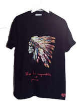 Native American Skull T-shirt  Indian Headdress painting - QuorArtisticTshirts