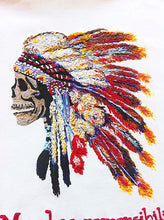 Native American Skull T-shirt  Indian Headdress painting - QuorArtisticTshirts