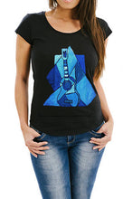 Pablo Picasso Artistic  T-shirt Blue Period Tribute Blue Guitar  Painting - QuorArtisticTshirts