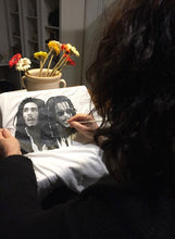 BOB MARLEY & PETER TOSH  T shirt  Painted - QuorArtisticTshirts