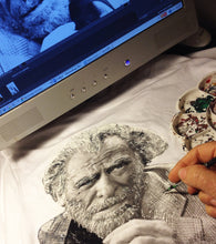 Bukowski Literary Artistic  T-shirt Painted 3D – ‘Walk Through the Fire’ Quote - QuorArtisticTshirts